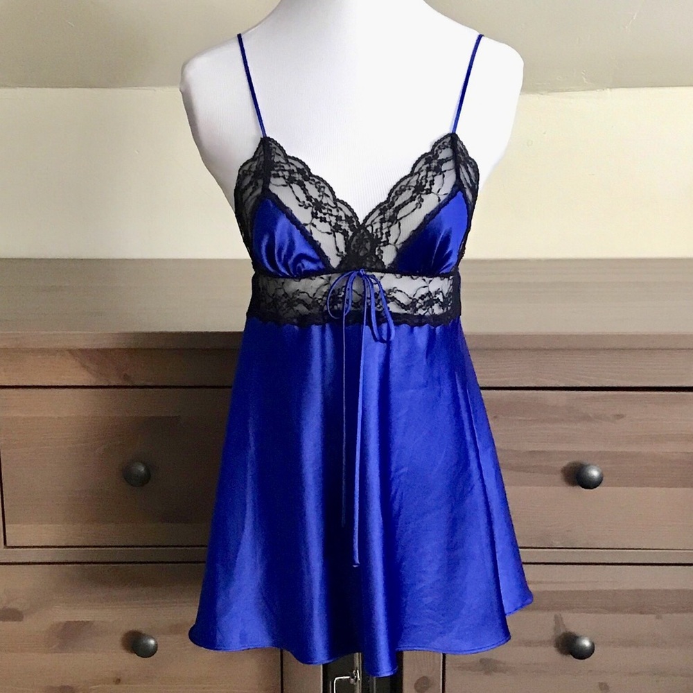 NWOT Victoria’s Secret Royal Blue Satin Chemise